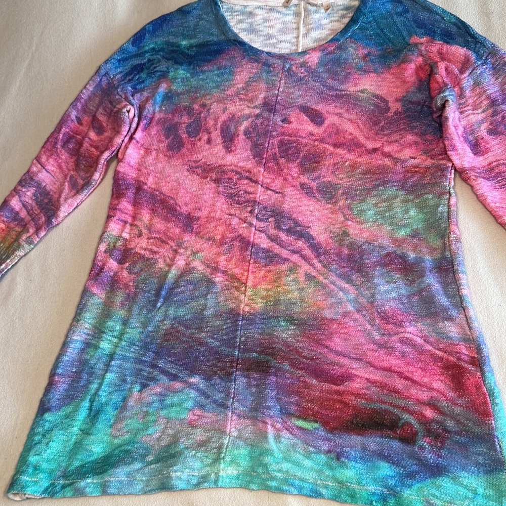 Soft Surroundings Swirls of Colors Sweater